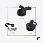 IRON °FLASK Camping & Hiking Hydration Flask with 3 Lids - Stainless Steel, Double Walled & Vacuum Insulated Water Bottle - Leak Proof & BPA Free (Sky, Spout - 64 oz)