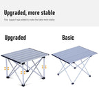 iClimb Ultralight Compact Camping Folding Table with Carry Bag (Reinforced Silver - XL)