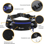 Number-one Running Belt with Water Bottles(2 x 175ML), Hydration Belt Waterproof Waist Pack Bag Fits iPhones Adjustable Sports Waist Pouch for Marathon Running Hiking Cycling