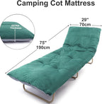 Camping Cot Mattress - Thick Camping Sleeping Pad with Elastic Straps,Portable Cot Mattress Pad for Sleeping Outdoor (75" x 28")
