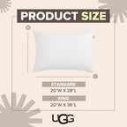 UGG Cooling Pillow Standard Size Pillow, Hotel Style for Stomach, Back or Side Sleepers, Washable Cover Down Alternative for Queen Full or Twin Beds, 20-inch x 28-inch, White