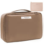 Queboom Travel Makeup Bag Cosmetic Bag Makeup Bag Toiletry bag for women and men (Coffee)