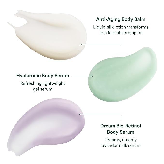 OSEA Firm & Hydrate Body Trio – Firming & Hydrating Mother's Day Limited Edition Gift Set with Anti-Aging Balm, Hyaluronic Serum & Travel Size Dream Bio-Retinol Serum