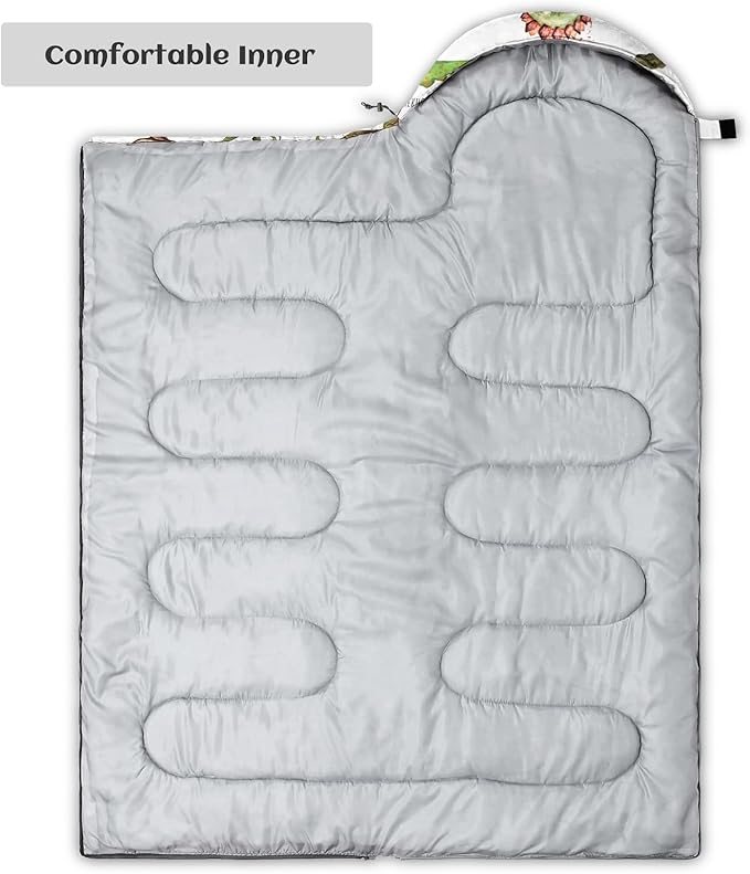 Sleeping Bags for Adults Youth Kids,3D Printing Camping Sleeping Bag for Girls Boys Lightweight Waterproof Cold/Warm Weather Sleeping Bag for 3 Seasons