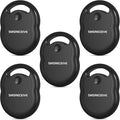 Tracker Tags-5 Pack [Apple MFI Certified], Smart Bluetooth Tracker Works with Apple Find My APP (iOS Only, Not for Android), Key Finder and Item Locator Smart Tag for Keys, Luggage, Backpack(Black)
