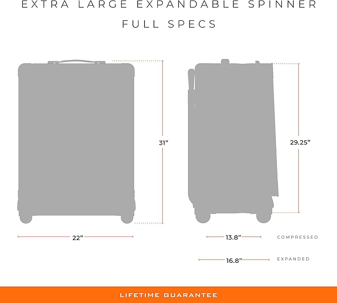 Briggs & Riley 31" Extra Large Expandable Spinner - Checked Luggage for Travel, Suitcases with Wheels, Softside Rolling Bag for Men & Women, Self-Repairing Zipper - Baseline Collection, Navy