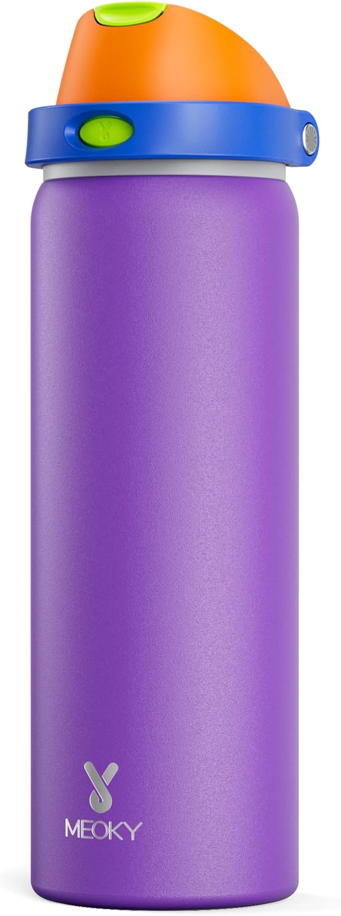 32 oz Insulated Water Bottle for Women: Meoky Stainless Steel Metal Water Bottle with 2-in-1 Straw and Spout Lid - Leak Proof, Cold for 24 Hours, Protective Silicone Base, BPA-Free for School, Violet