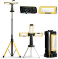 10000mAh Rechargeable Camping Light with Stand 5.6 ft Max Height, Individual Lamp Bracket, with 2 Detachable Lamp Panels, Cordless Led Work Light, Camping Garage Workshop Car Repair