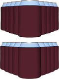PartyPrints 100 Pack Burgundy Blank Can Cooler Sleeves, Customizable Bulk Insulated Foam for Beer, Collapsible Plain Drink Holder, Cold Soda Insulator, 12oz Regular, 16oz Tall Cans