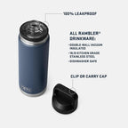 YETI Rambler 26 oz Bottle, Leakproof, Vacuum Insulated, Stainless Steel with Chug Cap, Sea View