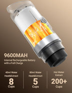 Portable Electric Espresso Machine, 3 IN 1 Self-Heating Travel Coffee Maker for Ground Coffee, NS Capsule&DG Capsule, 20 Bar Portable Coffee Maker with 9600mAh Battery for RV/Hiking/Office/Camp