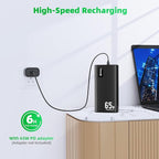 Power Bank Fast Charging 50000mAh, 65W Laptop Portable Charger USB C Compatible with MacBook Dell, PD External Battery Bank Compatible with iPhone 14/13, Cell Phone, Tablet, 3 Output &1 Input(Black)