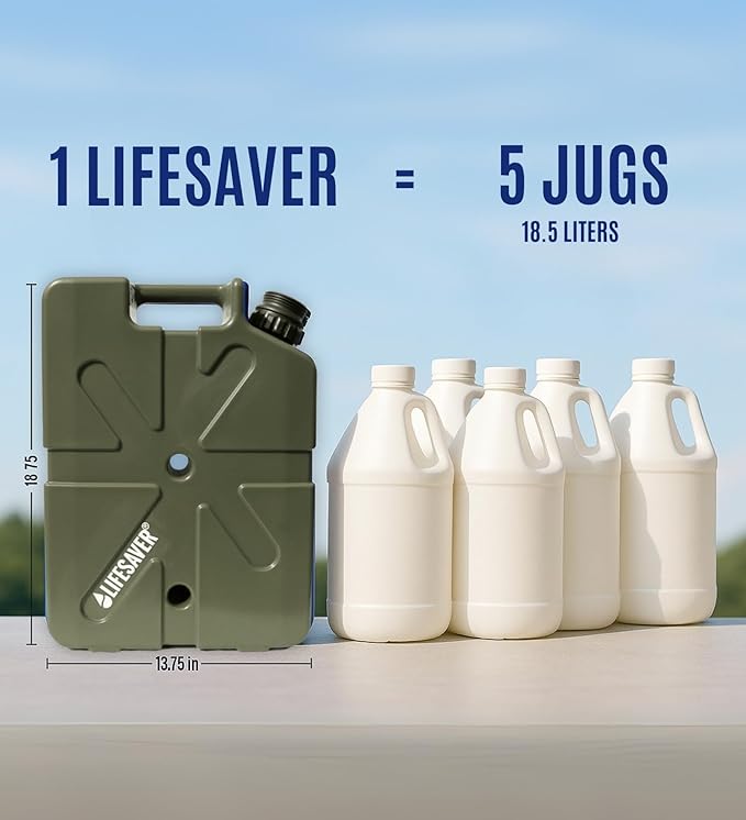Lifesaver Jerrycan Water Purifier - Military Spec, Heavy Duty Water Purifier for Overlanding, Camping, Hiking, Emergency Preparedness and Survival Kit