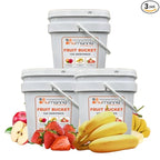 Numanna Freeze-Dried 3 Fruit Bucket – 300 Servings | Apples, Bananas, Strawberries | Healthy Snack for Everyday, Emergency & Survival Use | Durable Packaging | 25+ Year Shelf Life | Made in USA