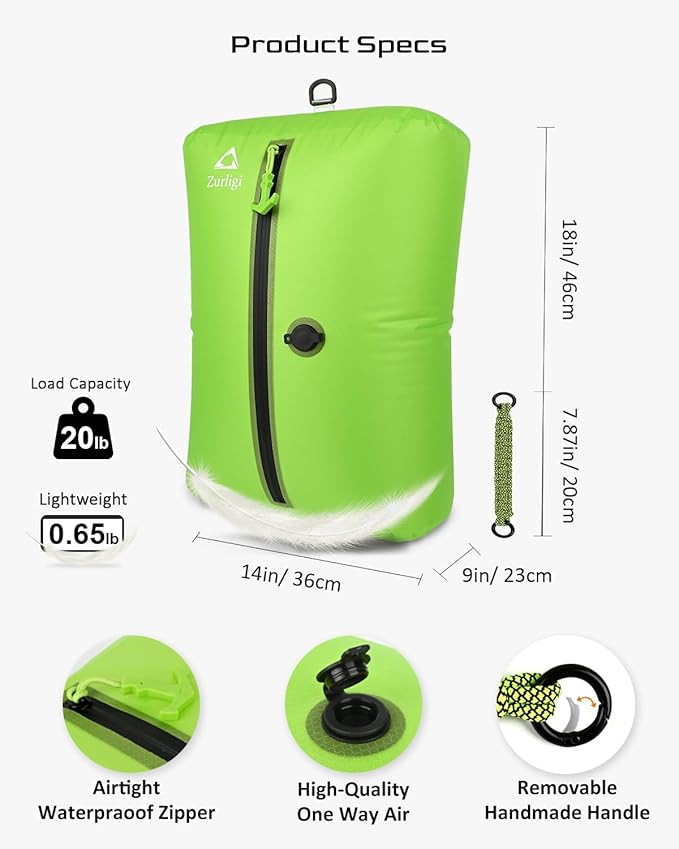 Zurligi Vacuum Compression Bags with Pump for Travel - Waterproof, Reusable, Removable Handle, Portable Travel Pack Vacuum Bag Kit for Carry On Suitcases and Backpack