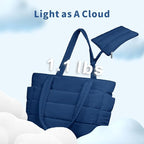 TOPDesign Puffer Tote Bag for Women, Lightweight Puffy Handbag with Compartments, Quilted Shoulder Bag for Work, Travel, Gym
