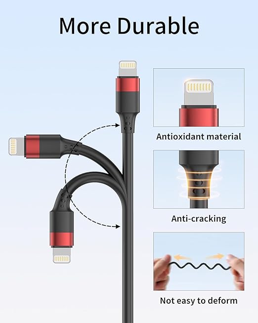 Coiled USB to Lightning Cable for Car, 2 Pack Retractable Lightning Cable Coiled iPhone Charger Cord Fast Charging for iPhone 14 13 12 11 Pro Max Mini 10 8 Plus XR SE, AirPods [MFi Certified]