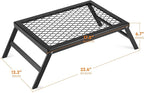 Stanbroil Folding Campfire Grill Grate, Outdoor Portable Camping Grill for Camping Cooking Fire Pit, 17.5" x 12.2"