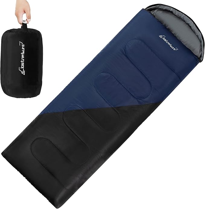Clostnature Sleeping Bag for Adults and Kids - Lightweight Camping Sleeping Bag for Girls, Boys, Youths, Ultralight Backpacking Sleeping Bag for Cold Weather - Compression Sack Included(Left Zipper)