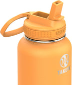Takeya Actives 40 oz Water Bottle with Straw Lid - Double Wall Stainless Steel Insulation - Dishwasher Safe & BPA-Free - Removable Bumper - Honeycomb