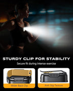 500LM Ultra Bright Running Lights for Runners, 10 Modes Mini EDC Flashlight with Spot & Flood Light, IP65 Waterproof Rechargeable Small Clip on Flashlight for Camping, Hiking, Jogging, Work