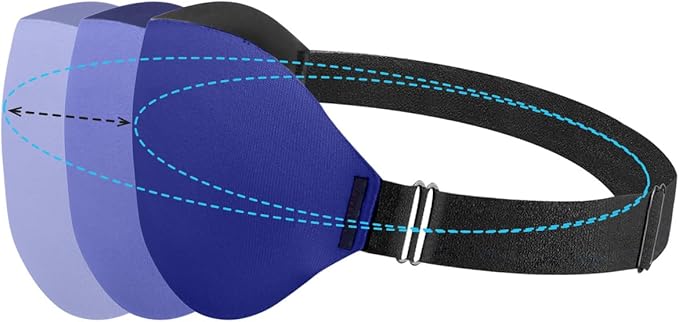 3D Sleep Mask for Side Sleepers – 100% Light Blocking Eye Mask for Sleeping, Zero Eye Pressure, Soft Breathable Memory Foam, Adjustable Strap for Travel, Men & Women (Blue)