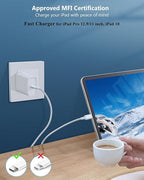 10FT Fast iPad Charger, iPad Pro Charger Cord [2Pack] 10FT USBC to USB C Cable iPad Cord 20W USB C Charger iPad Charging Block for iPad 10,iPad Mini 6,iPad Air 5/4,iPad Pro 12.9/11 inch 2020/2021/2022
