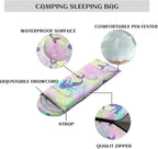 Sleeping Bags for Adults Youth Kids,3D Printing Camping Sleeping Bag for Girls Boys Lightweight Waterproof Cold/Warm Weather Sleeping Bag for 3 Seasons