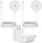 Wireless Charger,[Apple MFi Certified]15W Magnetic Charger 2Pack 3FT Magnetic Charge Pad with USB C Port PD Block Fast Charging Wireless Charge for iPhone Air/17 Pro Max/16 Pro/16 Plus/16e/15/14/13/12