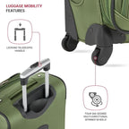 SwissGear Sion Softside Expandable Luggage with Spinner Wheels, Evergreen, 3-Piece Set (21/25/29)