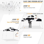 EAGLE PEAK 10x10 Slant Leg Pop-up Canopy Tent Easy One Person Setup Instant Outdoor Beach Canopy Folding Portable Sports Shelter 10x10 Base 8x8 Top (Cow Print)
