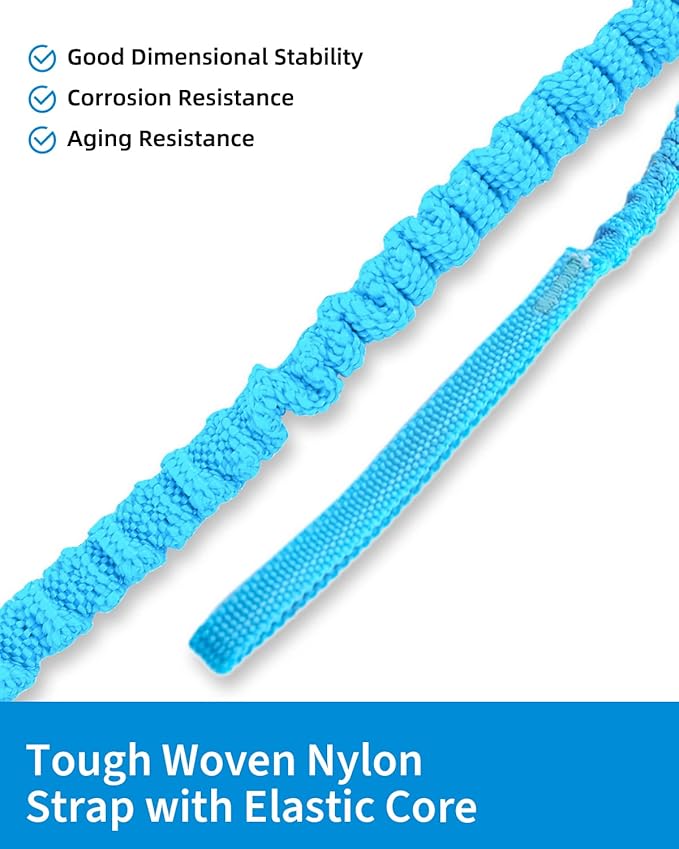 OCEANBROAD Kayak Paddle Leash Stretchable Strap Lanyard Rope for SUP Kayaking Boating Canoeing Fishing Pole Rod 4-7 Feet