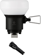 NESTOUT Rugged Outdoor Camping LED Lantern w/ Mini Tripod, Dimmable USB Powered Soft LED Light, IP44 Water Dust Resistant, 10-350 Lumen, Portable Lamp for Power Bank EDC Travel, LAMP-1 (Black)