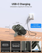 BLAVOR Portable Waist Fan, 5 Speeds Rechargeable Fan with Bluetooth Speaker & Flashlight, 40H Runtime, 16000RPM Strong Airflow, Personal Cool Clip Fans Under Shirt Belt for Outdoor, Work, Camping