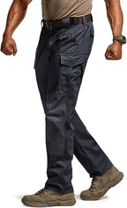 CQR Men's Flex Ripstop Tactical Pants, Water Resistant Stretch Cargo Pants, Lightweight EDC Hiking Work Pants