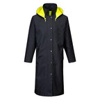 UH447 Waterproof Reversible Raincoat Hi Vis Reflective Long Safety Rain Jacket Yellow/Black, Large