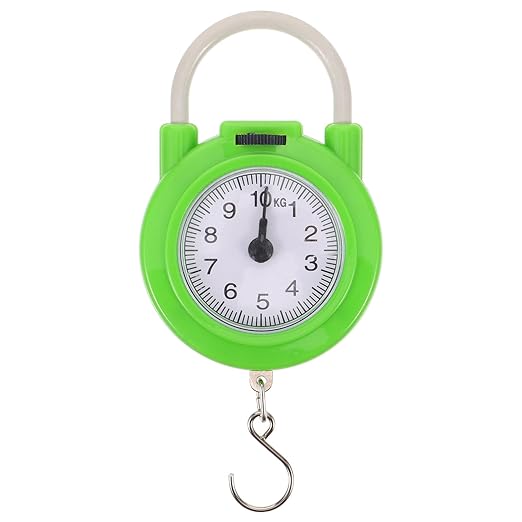 Ciieeo Portable Travel Suitcase Weight Scale with Hook High Precision Manual Spring Luggage Scale for Travel and Shipping (Fluorescent Green)
