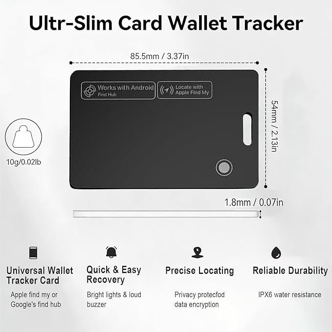 4 Pack Smart Tag Tracker, Dual System Air Tracker Tag for iOS and Android, Compatible with Apple Find My or Google Find Hub Smart Keys Finder Item Locator with Waterproof&Light (Black)