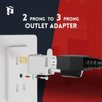 PLUGTUL 2 Prong to 3 Prong Outlet Adapter, Polarized Grounded Outlet Converter, Wall Outlet Plug for Household, Workshops, ETL Listed, 6-Pack, White