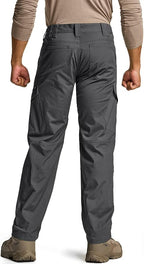 CQR Men's Flex Ripstop Tactical Pants, Water Resistant Stretch Cargo Pants, Lightweight EDC Hiking Work Pants
