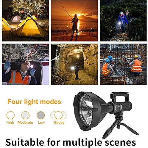 Super Bright Rechargeable Spotlight, Handheld Tactical Flashlight 4 Modes High Power Portable Waterproof LED Searchlight USB Output P50 Camping Torch for Outdoor (P50-Medium Size)