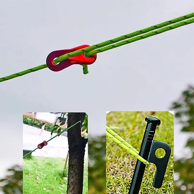 10 Pcs Heavy Duty Tent Stakes and Camping Hammer Set,10in Metal Tent Stake for Lawn,Ground and Beach,Camping Tent Kit with Tent Stakes,Hammer, Reflective Rope,Tent Clamps and Storage Bag