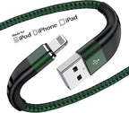 Essri for Phone Charger Cord 3FT 2Pack,USB to Lighting Cable 3 Feet, Nylon Braided Long Charging Cable 3 Foot Compatible with iPhone 14/13/12/11/X/XS/XR/16/Pad - Green