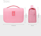 Lcsmaokin Large Capacity Toiletry Bag Travel Bag with Hanging Hook for Men and Women Waterproof Travel Cosmetic Bag Bathroom Storage Bag for Brushes Set, Full-Sized Shampoo,Accessories(Pink Stripe)