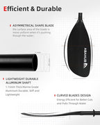 Abahub Adjustable Kayak Paddle 210-230 cm/ 230-250 cm Floating Kayaking Oars Boating Oars Canoeing Oars Black