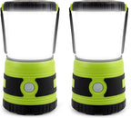 LED Camping lamp Super Bright 1500 lumens 4 Light Modes Dimmable searchlight Battery-Powered Emergency lamp Suitable for Night Hiking Tent Lighting Emergencies Power outages (Green X2)