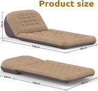 Inflatable Camping Air Mattress with Adjustable Backrest-Inflatable Lounge Sofa Chair Single Portable Bed for Home or Outdoor Relaxing
