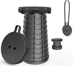 WESAPPINC Upgraded Collapsible Stool, Lightweight & Sturdy,Max 400lbs Portable Retractable Telescoping Stool Foldable Camping Stool for Adults Outdoor Hiking Garden BBQ Fishing (Black)