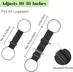 Multi Use Strong Adjustable Luggage Connector Straps for Suitcases,2 Pack Flexible Luggage Accessories Elastic Fastening Bag Strap (Black)