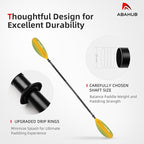 Abahub Kayak Paddle, 90.5 Inches Kayaking Oars for Boating, Canoeing with Free Paddle Leash, Aluminum Alloy Shaft Black/Blue/Green/Orange/Yellow Plastic Blades